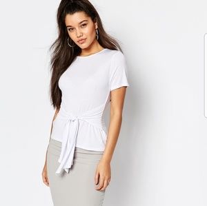 White waist knot top
